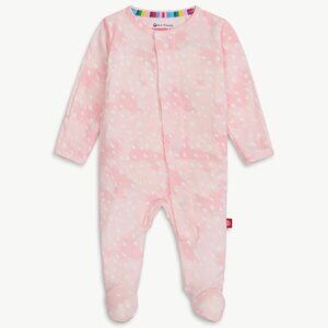 Magnetic Me pink doeskin modal magnetic footie - 3-6m
